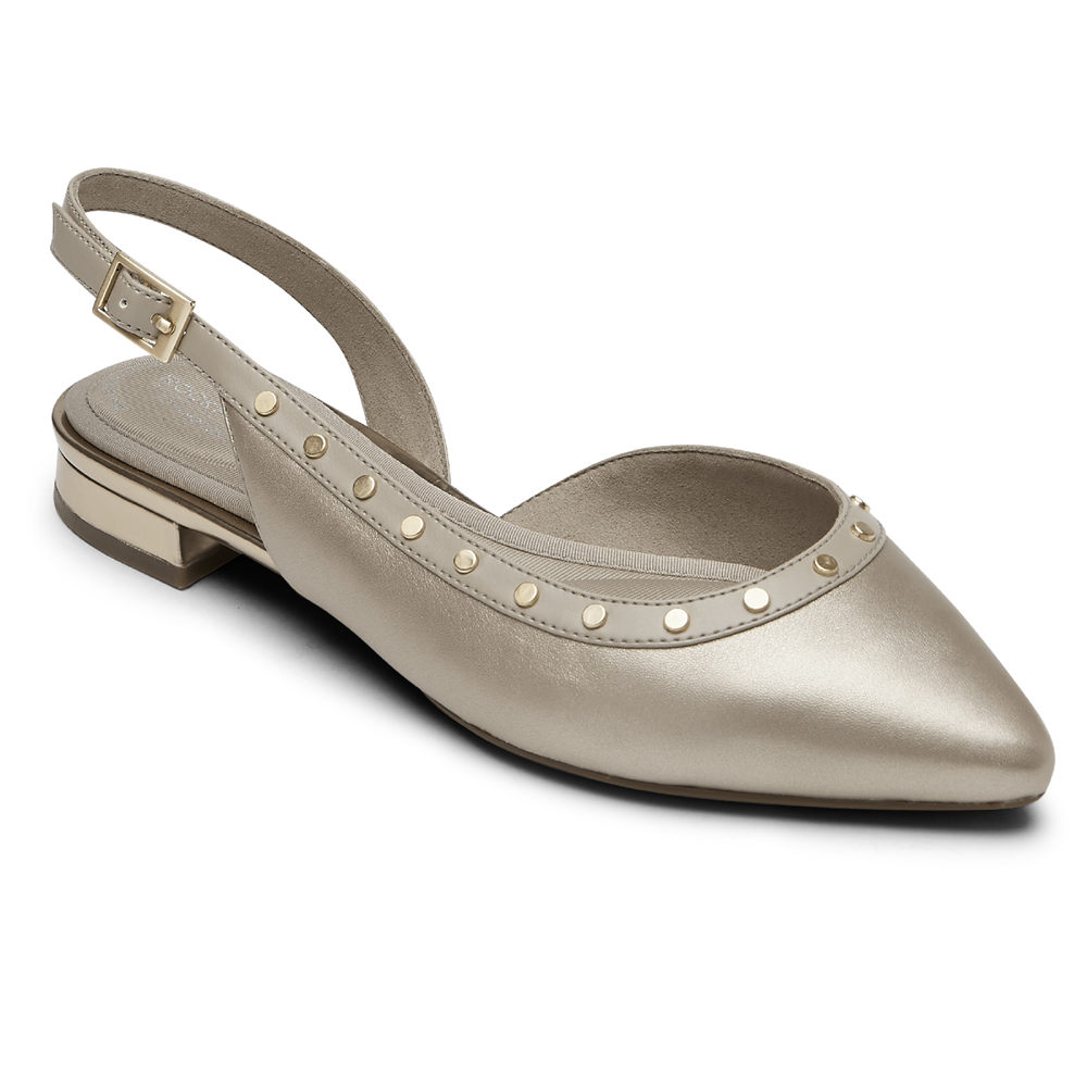 Rockport Singapore Womens Slingback - Total Motion Zuly Studded Grey - LT1065839